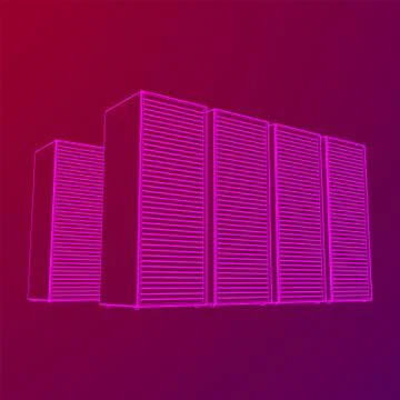 Data center. Hardware equipment telecommunication server. 스톡 일러스트