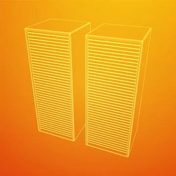 Data center. Hardware equipment telecommunication server. 库存插图