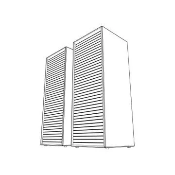Data center. Hardware equipment telecommunication server. Stock Illustration