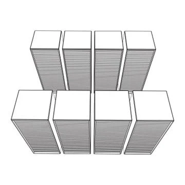 Data center. Hardware equipment telecommunication server. Illustrazione stock