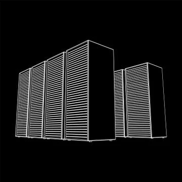 Data center. Hardware equipment telecommunication server. Illustrazione stock