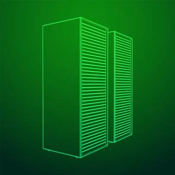 Data center. Hardware equipment telecommunication server. Illustrazione stock