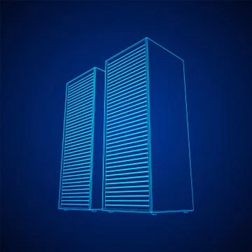 Data center. Hardware equipment telecommunication server. 스톡 일러스트