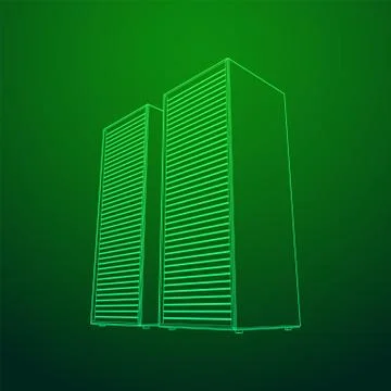Data center. Hardware equipment telecommunication server. Illustrazione stock