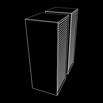 Data center. Hardware equipment telecommunication server. Illustrazione stock