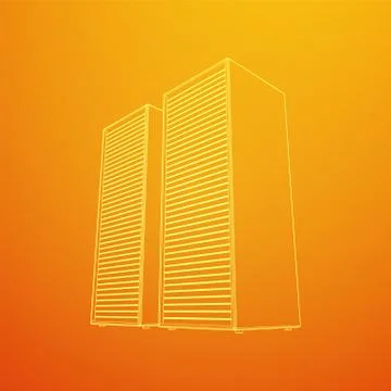 Data center. Hardware equipment telecommunication server. Illustrazione stock