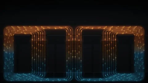 Data Center Hot and Cold Aisle Cooling Airflow Diagram Seamless Loop Видео 347526326
