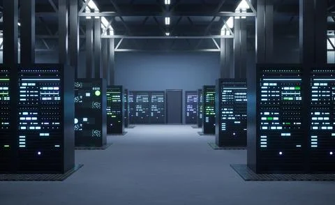 Data center housing servers イラスト素材