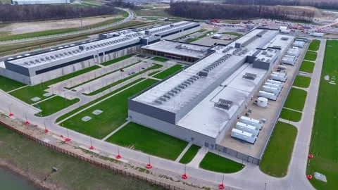 Data center hub in New Albany, Ohio, USA for cloud computing and machine Stock Footage 336762215