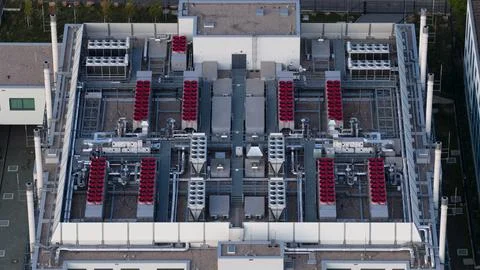 Data center, HVAC installation, cooling installation. COmputing center Stock-Fotos