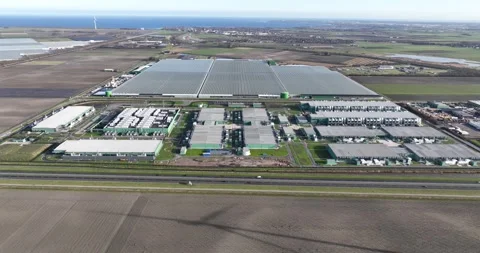 Data center, hyperscales, representing, cloud, digitalization an aerial drone Stock Footage 303141916