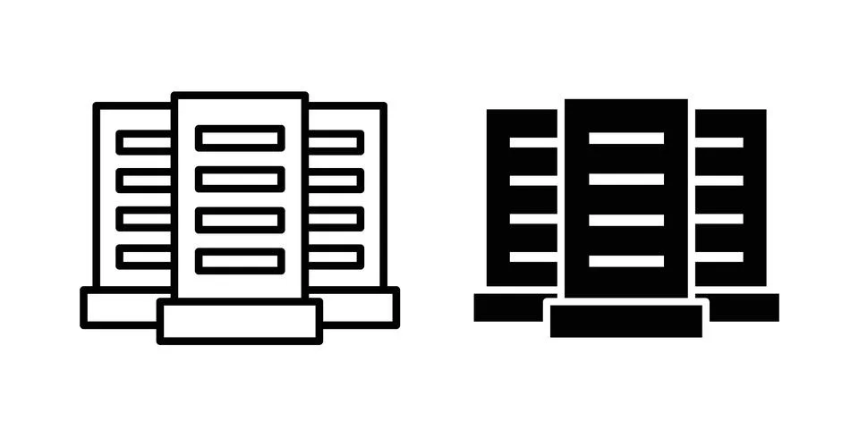 Data center icon bundle for website design projects Stock Illustration