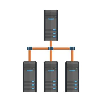 Data Center Icon Cloud Computer Connection Hosting Server Database Synchronize Stock Illustration