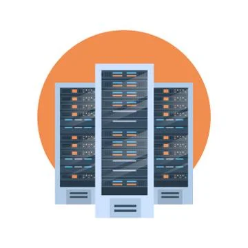Data Center Icon Cloud Computer Connection Hosting Server Database Synchronize Stock Illustration