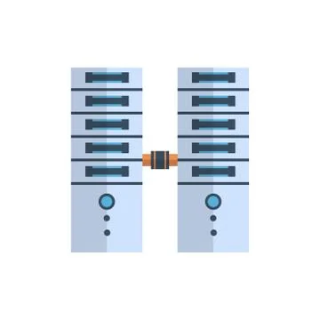 Data Center Icon Cloud Computer Connection Hosting Server Database Synchronize Stock Illustration