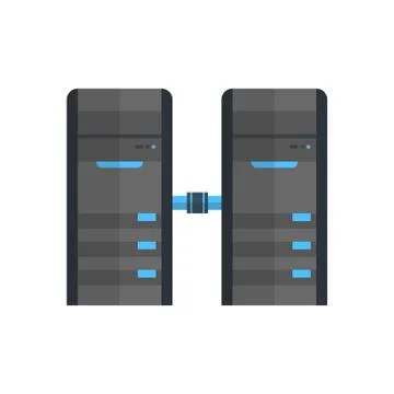 Data Center Icon Cloud Computer Connection Hosting Server Database Synchronize Stock Illustration