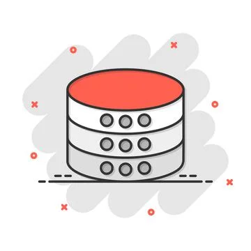 Data center icon in comic style. Server vector cartoon illustration on white  イラスト素材