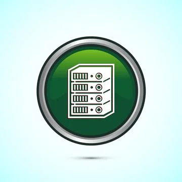 Data center icon design illustration. Computer server vector icon, Green co.. 스톡 일러스트