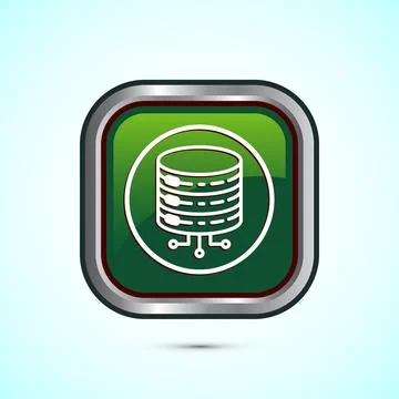 Data center icon design illustration. Computer server vector icon, Green co.. Illustrazione stock