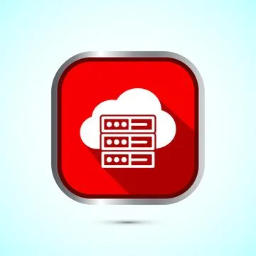 Data center icon design illustration. Computer server vector icon, Red shad.. Illustrazione stock