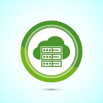 Data center icon design illustration. Computer server vector icon, Green co.. Stock-Illustration