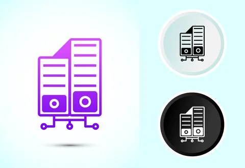 Data center icon design illustration. Computer server vector icon Stock Illustration