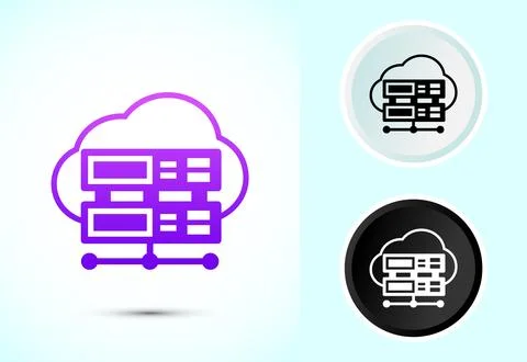 Data center icon design illustration. Computer server vector icon Illustrazione stock