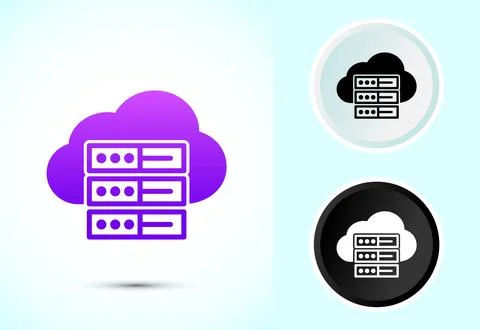 Data center icon design illustration. Computer server vector icon Stock Illustration