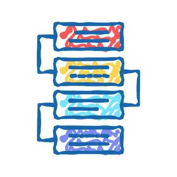 Data center icon doodle illustration Illustrazione stock