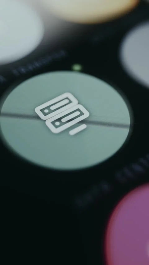 Data center icon featuring server racks Stock Footage 334927644