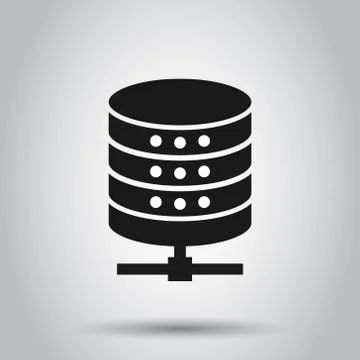 Data center icon in flat style. Server vector illustration on isolated backgr Stock Illustration