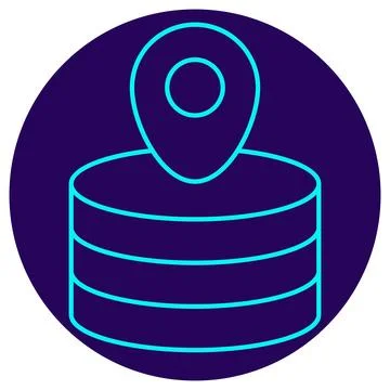 Data Center Icon. Minimalistic neon outline 库存插图