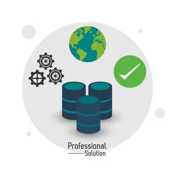 Data center icon. Proffesional Solution. Vector graphic Stock Illustration