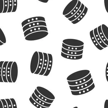 Data center icon seamless pattern background. Server vector illustration on w Stock Illustration