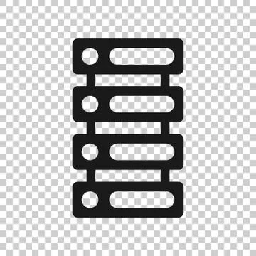 Data center icon in transparent style. Server vector illustration on isolated Stock Illustration