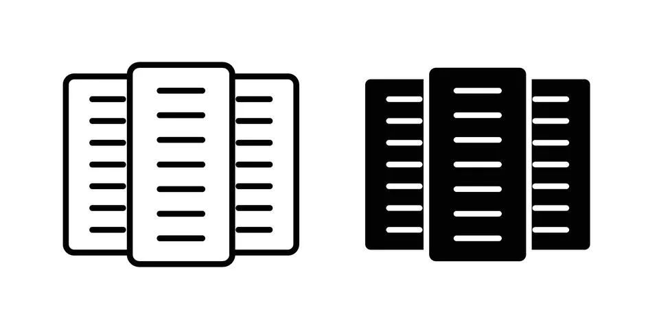 Data center icon vectors. Illustrations in black Stock Illustration