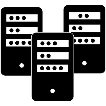 Data center icon on white background. hosting sign. computer server symbol. Stock-Illustration