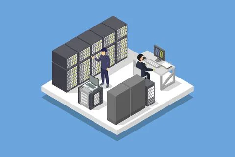 Data center illustrated on background 스톡 일러스트