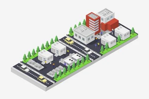 Data center illustrated on background Stock Illustration