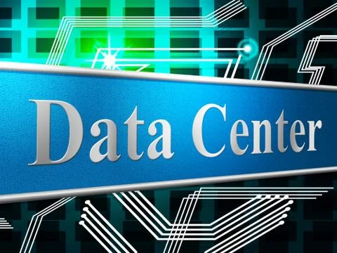 Data center indicating hard drive and database Stock Illustration