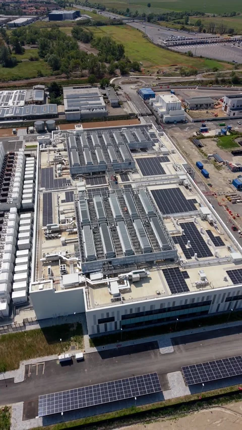 Data center infrastructure aerial view Stock Footage 343892625