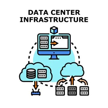Data center infrastructure cloud computing technology concept Illustrazione stock