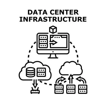 Data center infrastructure cloud computing technology concept Stock Illustration