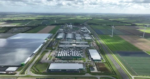 Data center, internet ad cloud storage infrastructure in Middenmeer, The Stock Footage 282693059