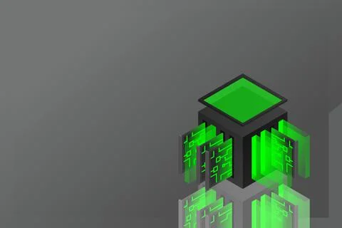 Data center isometric icon, database and cloud data storage concept, PCB slot Illustrazione stock