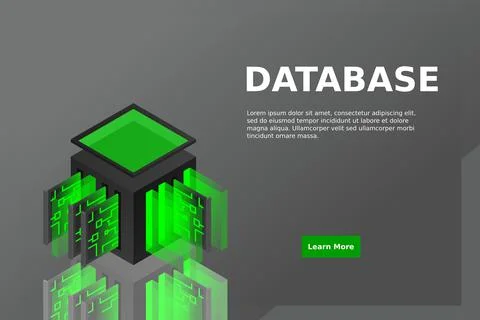 Data center isometric icon, database and cloud data storage concept, PCB slot 스톡 일러스트