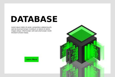Data center isometric icon, database and cloud data storage concept, PCB slot イラスト素材
