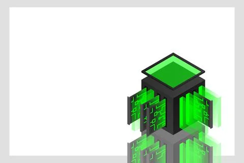 Data center isometric icon, database and cloud data storage concept, PCB slot Illustrazione stock