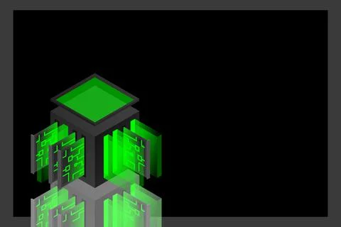 Data center isometric icon, database and cloud data storage concept, PCB slot イラスト素材
