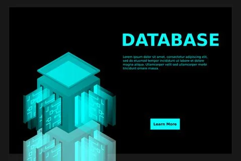 Data center isometric icon, database and cloud data storage concept, PCB slot 스톡 일러스트